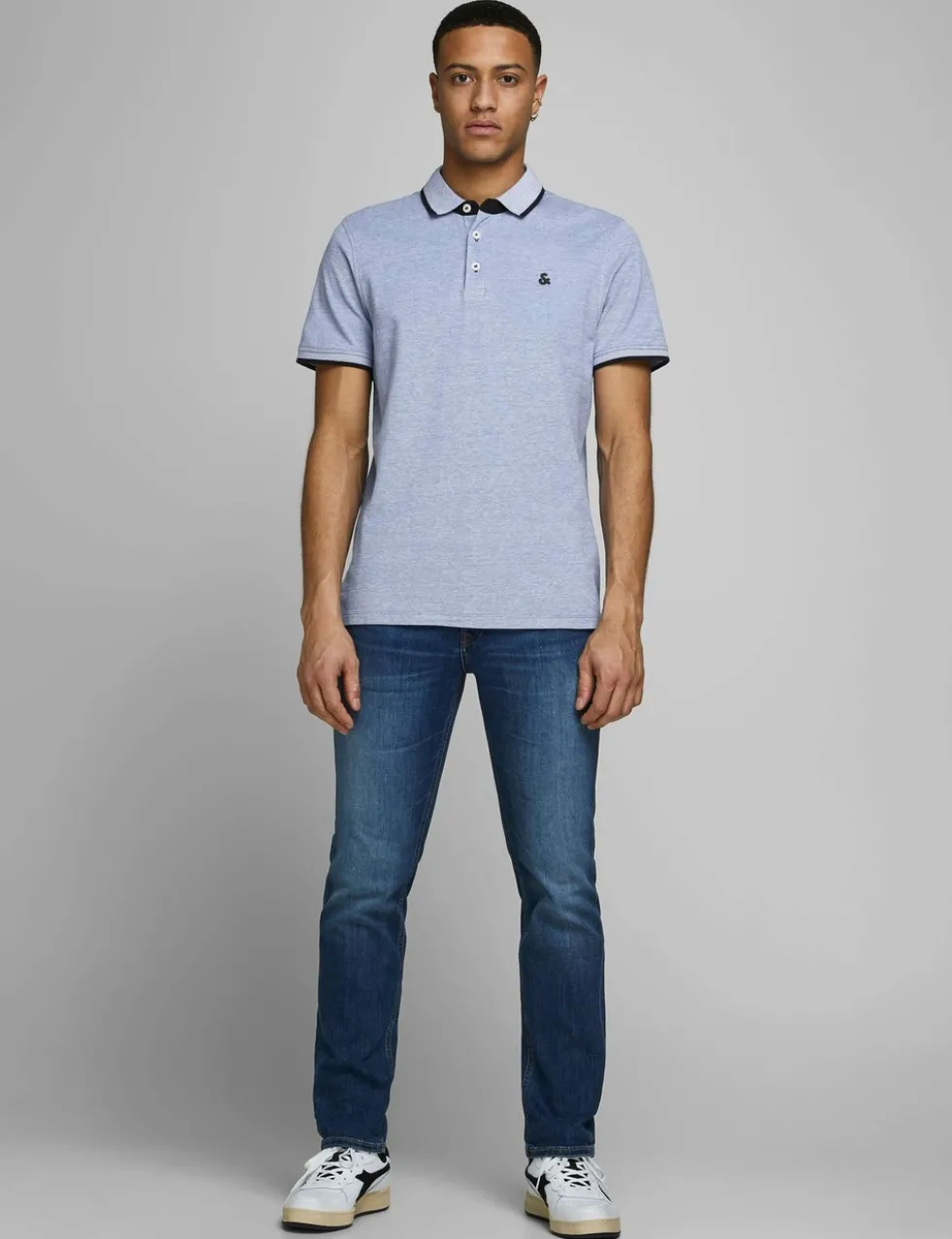 2 Pack Slim Fit Pure Cotton Tipped Polo Shirts