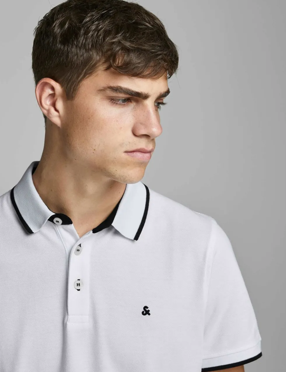 2 Pack Slim Fit Pure Cotton Tipped Polo Shirts