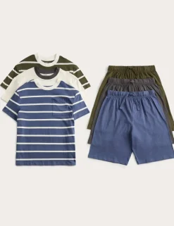 3 Pack Stripe Shorties Pyjama Sets (3-16 Yrs)