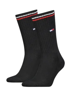 2 Pack Striped Cuff Cotton Rich Sports Socks