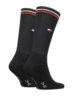 2 Pack Striped Cuff Cotton Rich Sports Socks