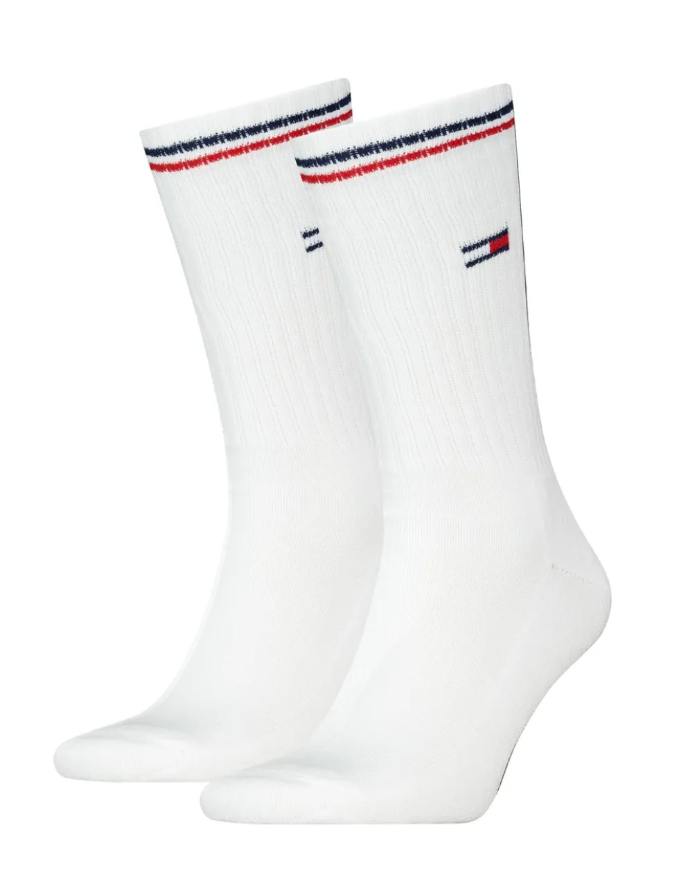 2 Pack Striped Cuff Cotton Rich Sports Socks