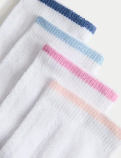 4 Pack Striped Pelerine Cotton Rich Socks (6 Small - 7 Large)