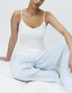 2 Pack Twill Wide Leg Pyjama Bottoms