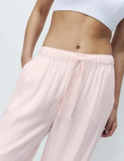 2 Pack Twill Wide Leg Pyjama Bottoms