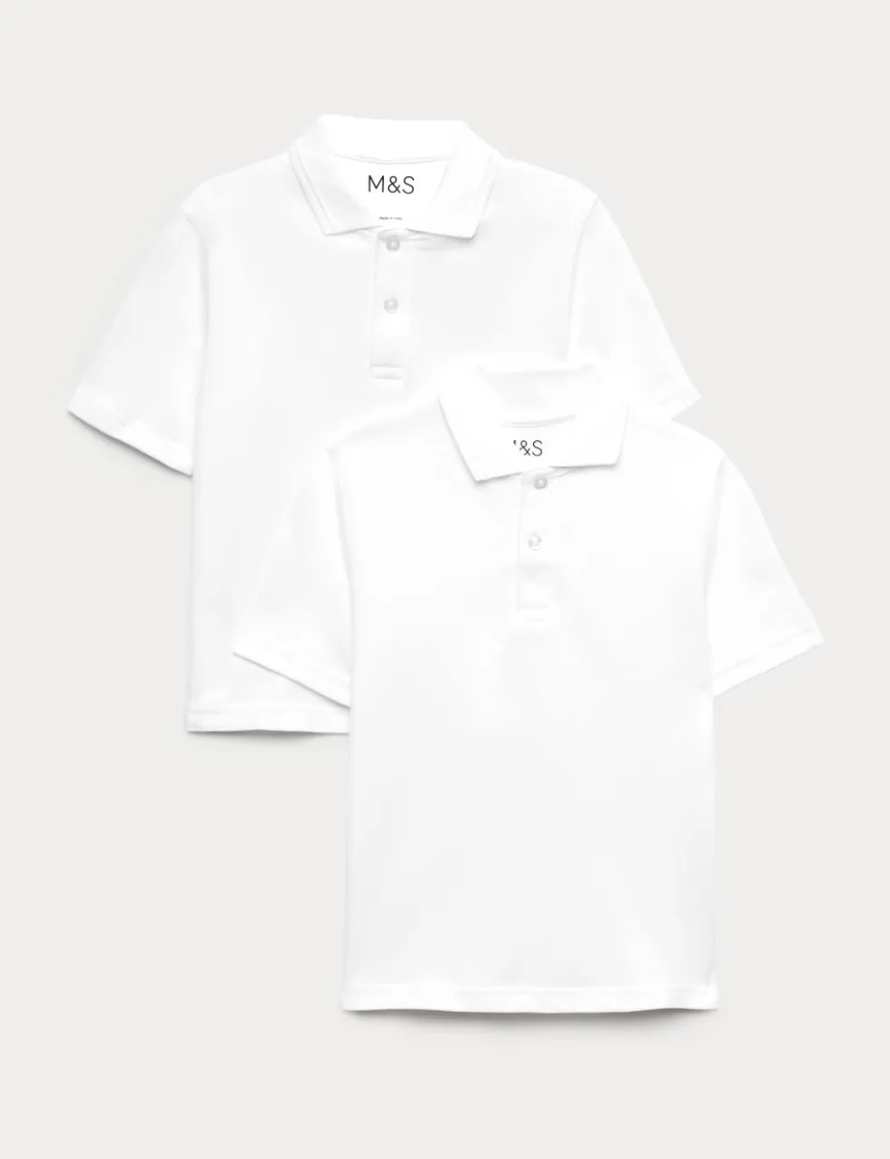 2 Pack Unisex Easy Dressing School Polo Shirts (3-18 Yrs)