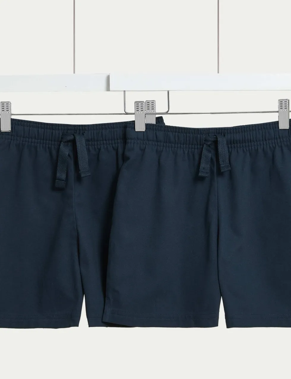 2 Pack Unisex Pure Cotton School Shorts (2-16 Yrs)