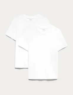 2 Pack Unisex Pure Cotton School T-Shirts (2-16 Yrs)