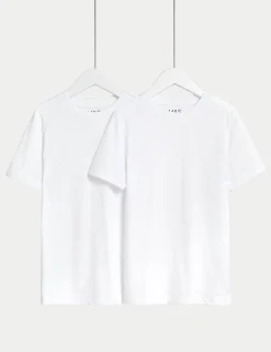 2 Pack Unisex Pure Cotton School T-Shirts (2-16 Yrs)