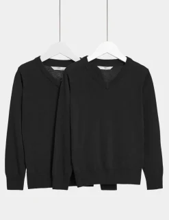 2 Pack Unisex Pure Cotton School Jumper (3-18 Yrs)