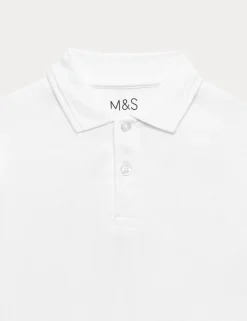 2 Pack Unisex Pure Cotton Stain Resist School Polo Shirts (2-18 Yrs)