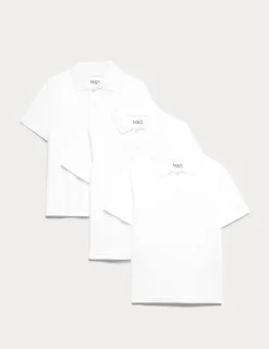 3 Pack Unisex Stain Resist School Polo Shirts (2-18 Yrs)