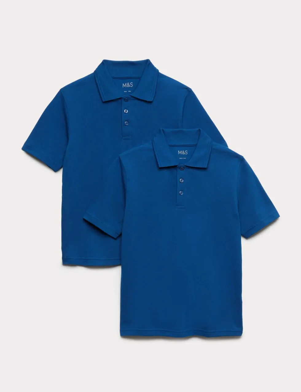 2 Pack Unisex Stain Resist School Polo Shirts (2-18 Yrs)