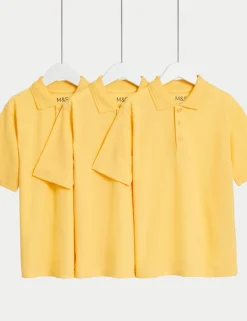 3 Pack Unisex Stain Resist School Polo Shirts (2-18 Yrs)