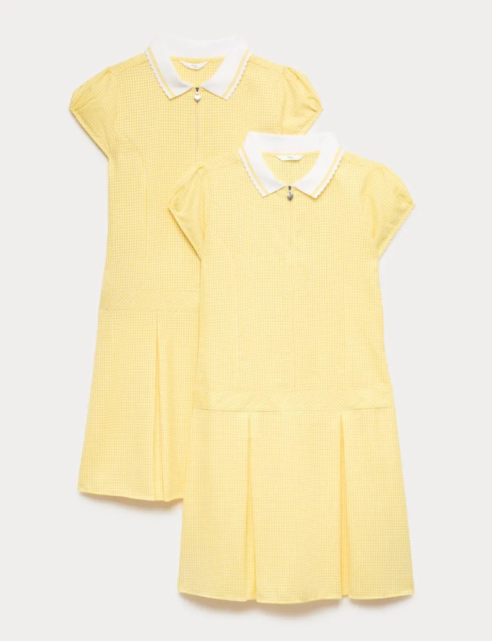2 Pack Zip Gingham School Dresses (2-14 Yrs)