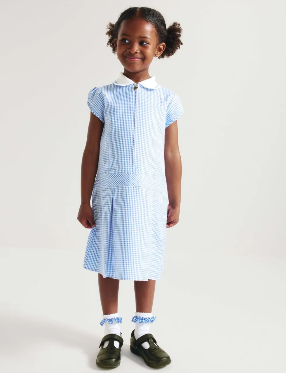 2 Pack Zip Gingham School Dresses (2-14 Yrs)