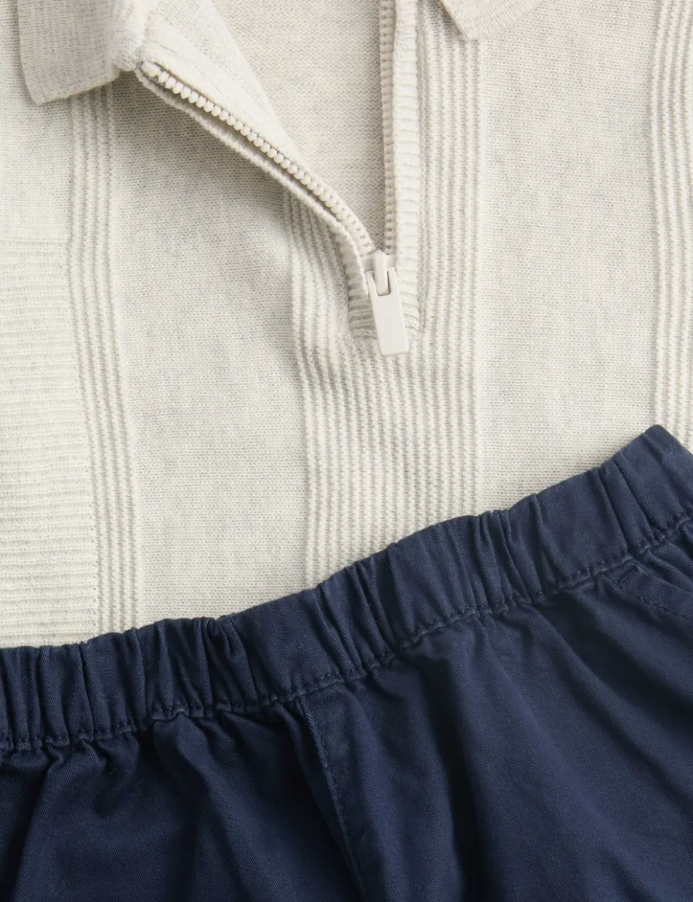 2 Piece Cotton Rich Half Zip Outfit (0-6 Yrs)