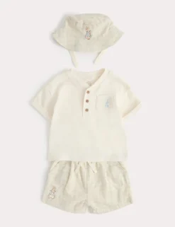 3 Piece Cotton Rich Peter Rabbit ™ Shorts Outfit (0-3 Yrs)