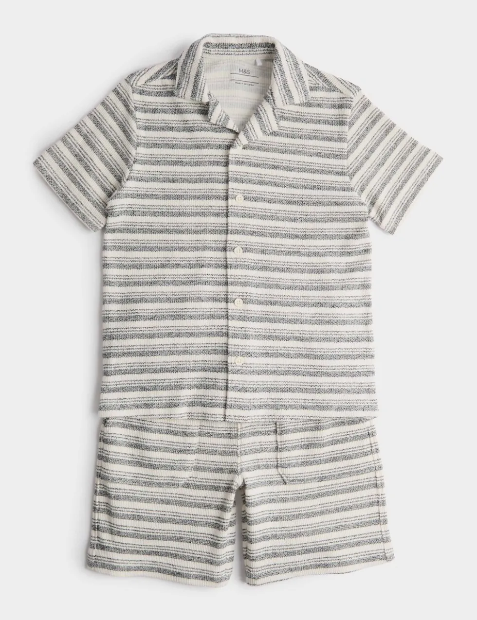 2 Piece Cotton Rich Textured Striped Outfit (2-10 Yrs)