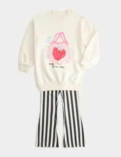 2 Piece Cotton Strawberry Kickflare Outfit (1-8 Yrs)