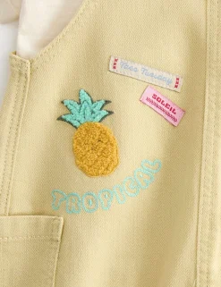 2 Piece Embroidered Bib Shorts and Top (0-3 Yrs)