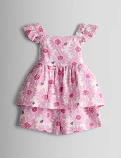 2 Piece Floral Frill Detail Top & Shorts Set (6 Mths-9 Yrs)