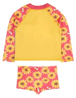 2 Piece Floral Long Sleeve Rash Vest Swim Set (2-10 Yrs)
