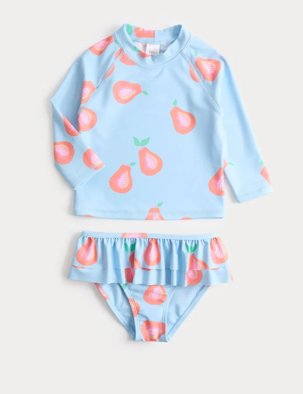2 Piece Guava Long Sleeve Swim Set (2-8 Yrs)