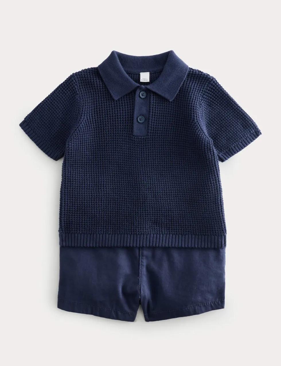 2 Piece Knitted Polo Shirt and Chino Shorts (0-5 Yrs)