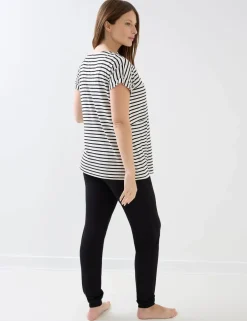 3 Piece Maternity Nursing Striped Pyjama Set