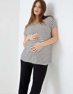 3 Piece Maternity Nursing Striped Pyjama Set