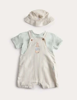 3 Piece Peter Rabbit™ Stripe Bibshort Outfit (0-3 Yrs)