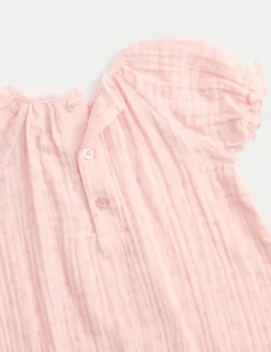 2 Piece Pink Romper with Bib (0-2 Yrs)