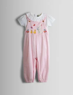 2 Piece Pure Cotton Bunny Dungaree Outfit (0-24 Mths)