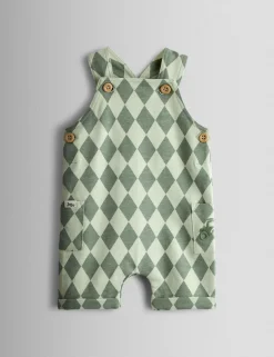 2 Piece Pure Cotton Check Dungaree Outfit (0-24 Mths)