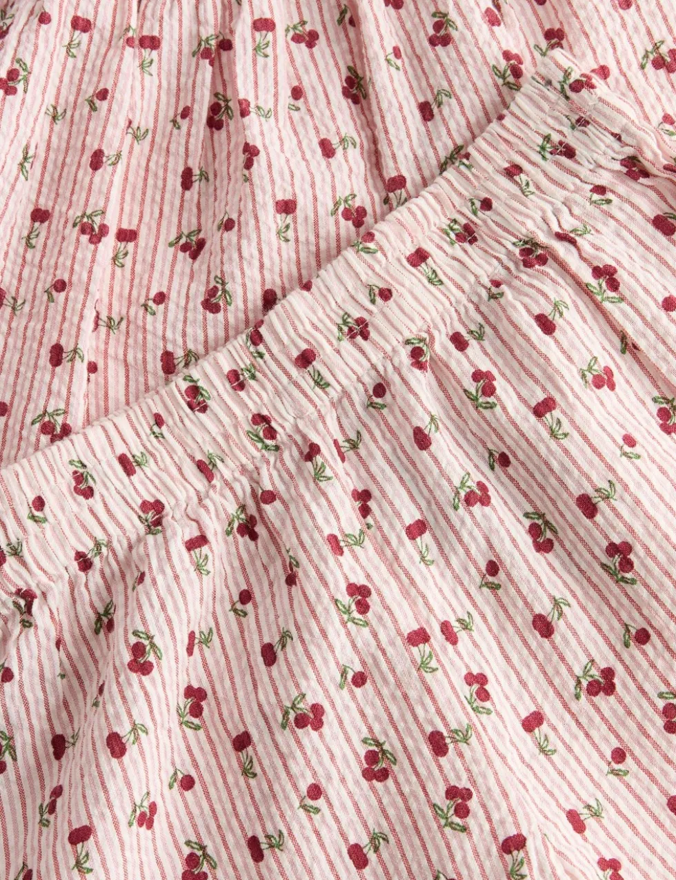 2 Piece Pure Cotton Cherry Striped Outfit (2-10 Yrs)
