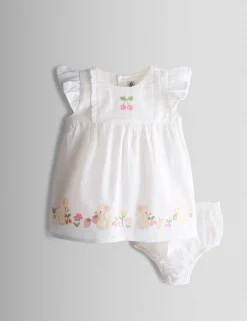 2 Piece Pure Cotton Dress Outfit (0-24 Mths)