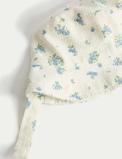 2 Piece Pure Cotton Dress with Hat (0-5 Yrs)
