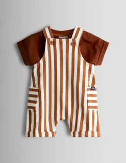 2 Piece Pure Cotton Dungarees & T-Shirt Set (0-18 Mths)