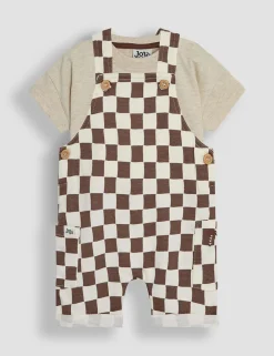 2 Piece Pure Cotton Dungaree Outfit (0-24 Mths)