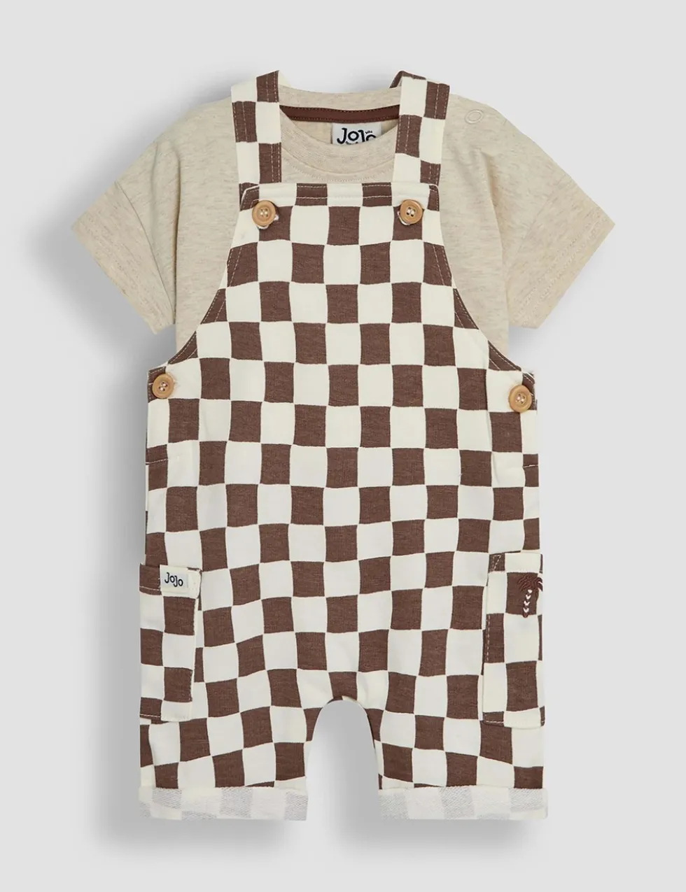 2 Piece Pure Cotton Dungaree Outfit (0-24 Mths)