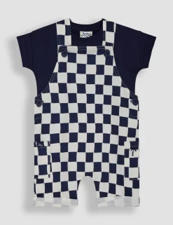 2 Piece Pure Cotton Dungaree Outfit (0-24 Mths)