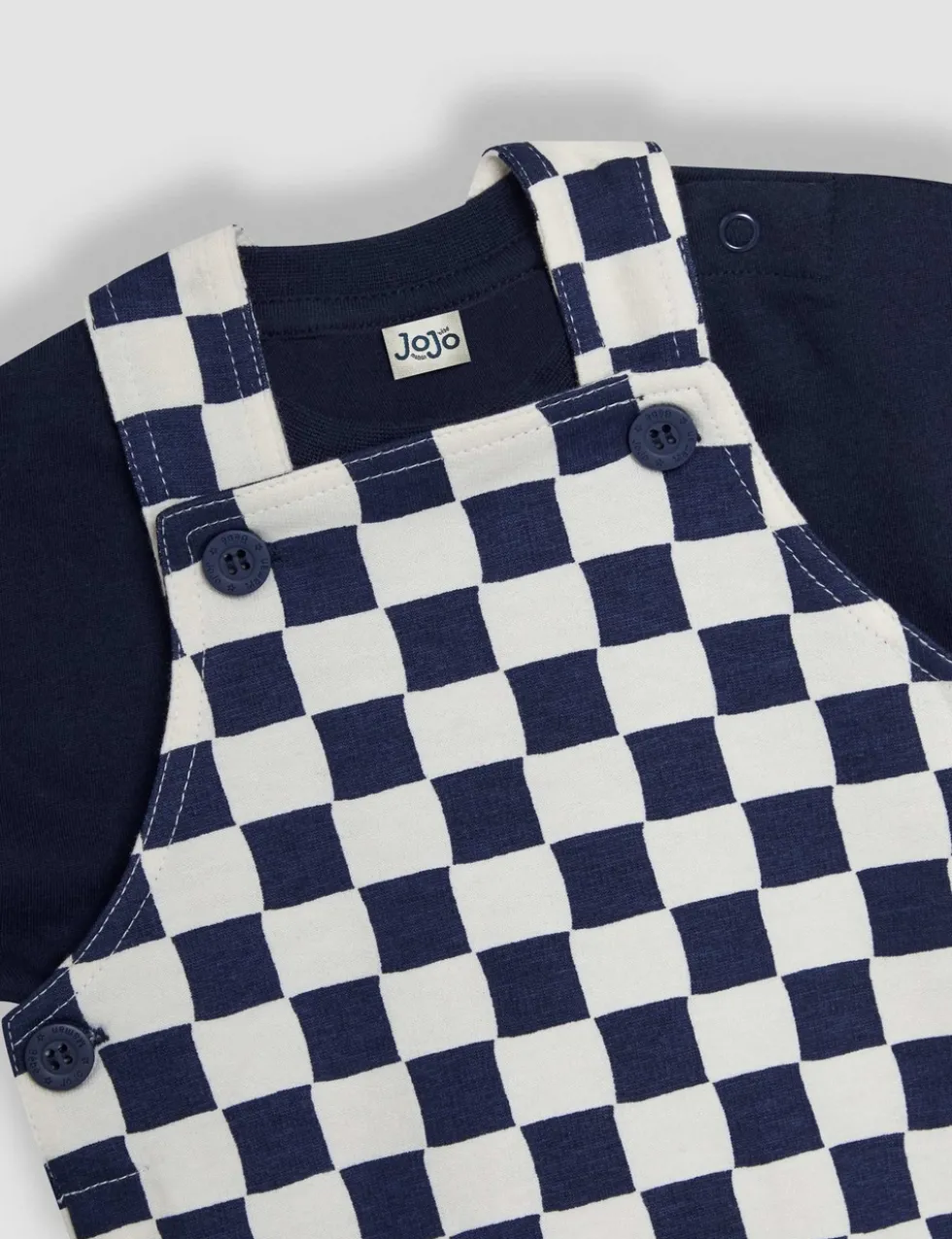 2 Piece Pure Cotton Dungaree Outfit (0-24 Mths)