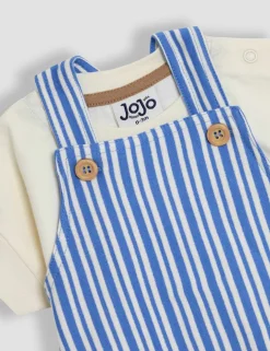 3 Piece Pure Cotton Dungaree Outfit (0-24 Mths)