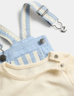 2 Piece Pure Cotton Dungarees Outfit (0-3 Yrs)