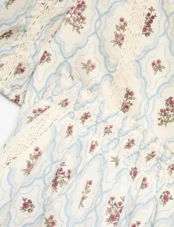 2 Piece Pure Cotton Floral Lace Trim Outfit (6-16 Yrs)