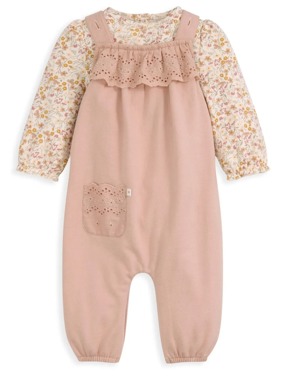 2 Piece Pure Cotton Floral Outfit (7lbs-12 Mths)