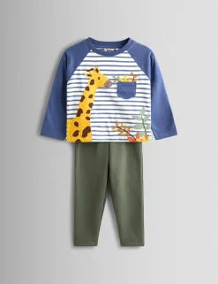 2 Piece Pure Cotton Giraffe Outfit (6 Mths - 6 Yrs)