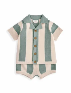 2 Piece Pure Cotton Knitted Top & Bottom Set (0-3 Years)