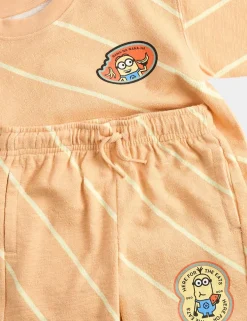 2 Piece Pure Cotton Minions™ Striped Outfit (2-8 Yrs)